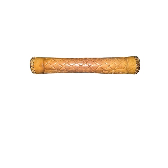 Vintage Western Floral Carved Hand Tooled Leather Patina Clutch Hand Bag Purse - Picture 2 of 5